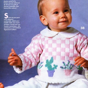 Vintage 90 Pdf Patron Francais Tricot Pull Mario Bebe Etsy