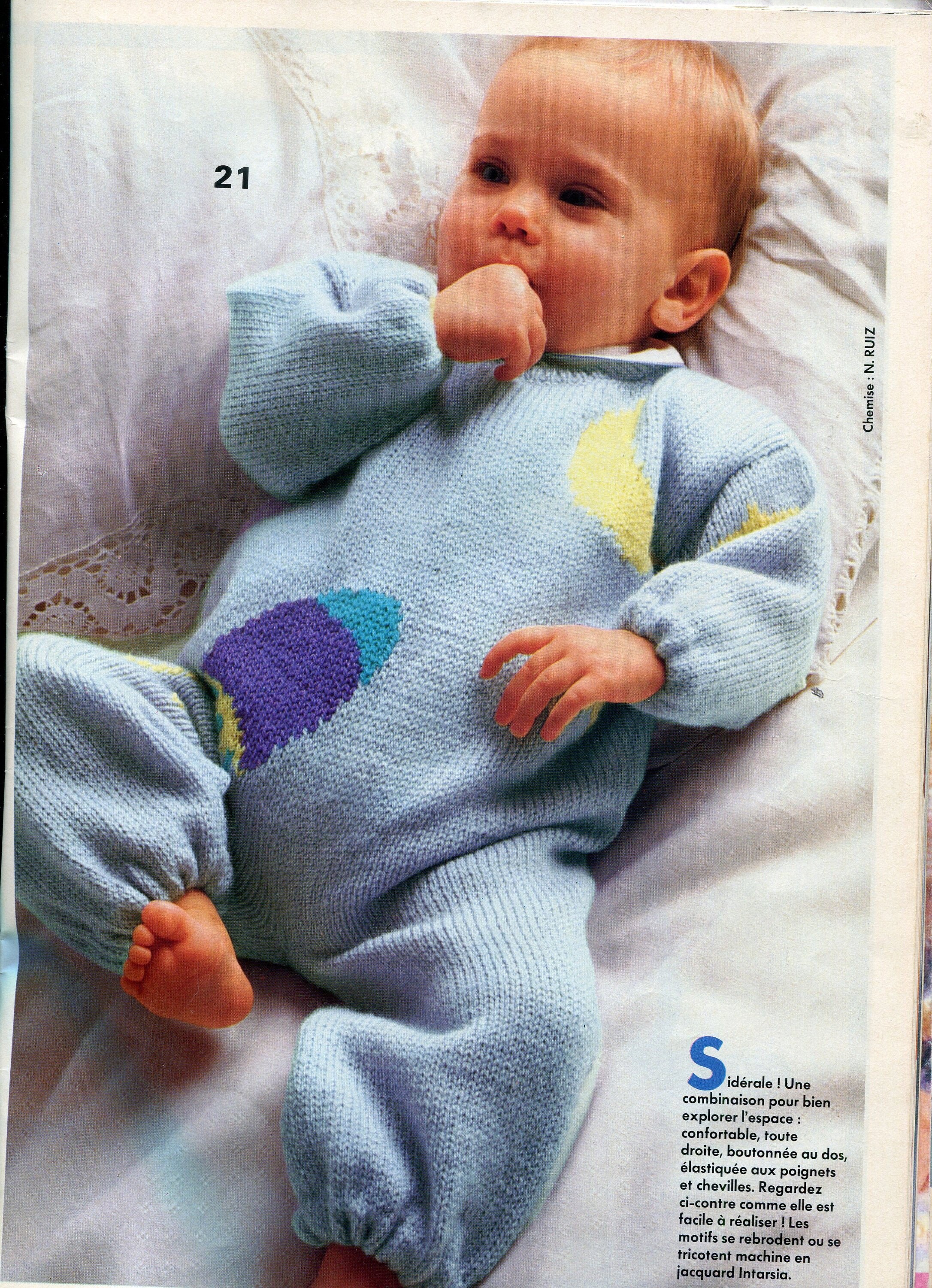 Vintage 80 Pdf Patron Francais Tricot Grenouillere Bebe Etsy
