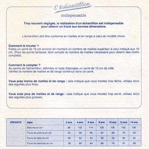 May include: A chart showing the average measurements for children's bodies at different ages. The chart includes measurements for height, chest, waist, and hips. The measurements are in inches.