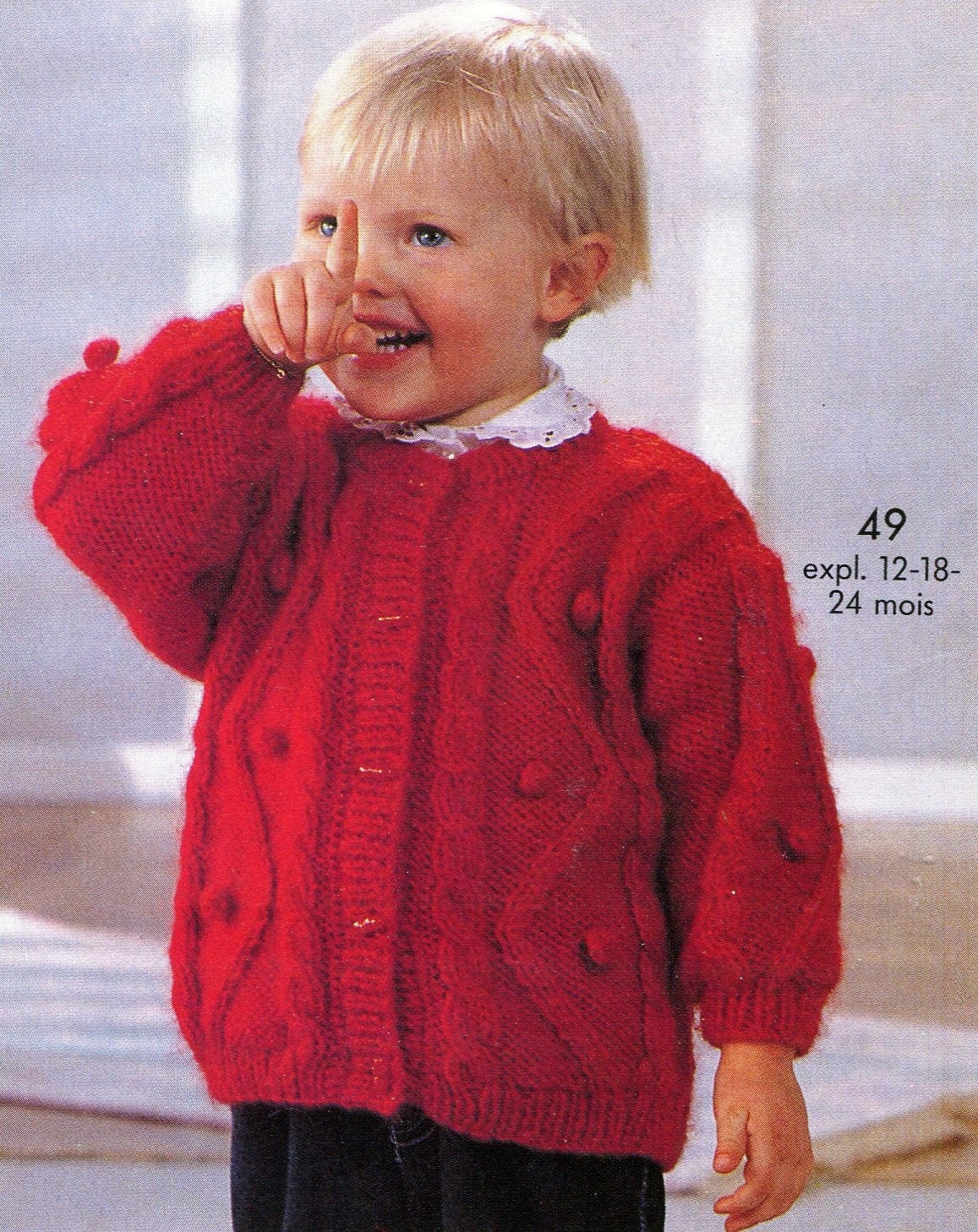 Vintage 80 Pdf Patron Francais Tricot Blouson Bebe Enfant Etsy