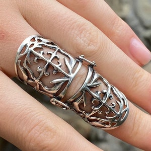 Armor full finger Ring shield ring sterling silver armor ring Knuckle joint ring Vintage armor ring Full finger long ring Armenian silver