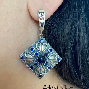 Dangle square earrings clearance