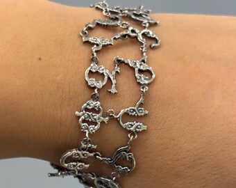 Bracciale in argento armeno, bracciale con alfabeto armeno, gioielli in argento sterling armeno, lettere armene, regalo per donne armene