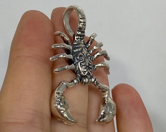 Sterling silver scorpion pendant antique scorpion pendant Scorpion Charm  Scorpion Necklace Scorpion Jewelry Blackened scorpion pendant