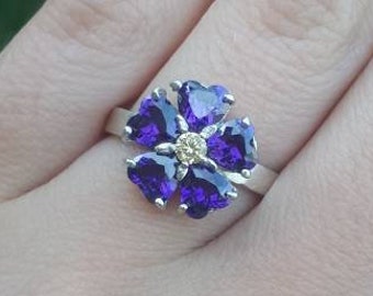 Forget me not jewelry Armenian jewelry Genocide Forget me not ring amethyst flower symbol of Armenia Genocide symbol of survival