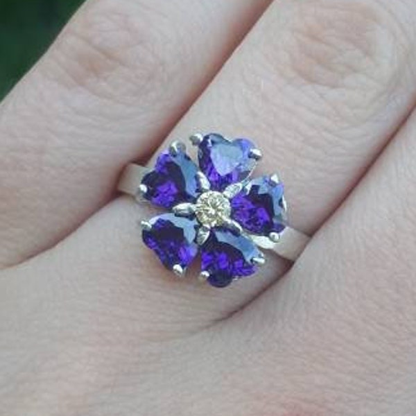Forget me not jewelry Armenian jewelry Genocide Forget me not ring amethyst flower symbol of Armenia Genocide symbol of survival I Remember