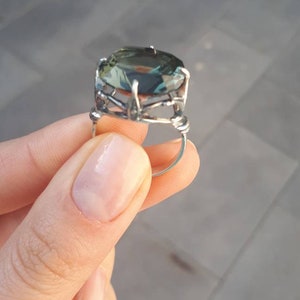 Silvergrön stenring: Art Deco smaragdsmycken bild 9