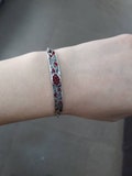 Bracelet Armenian Handcrafted Sterling Silver Garnet bracelet SYMBOLS of Armenia Grape symbol of fertility and Wealth product logo
