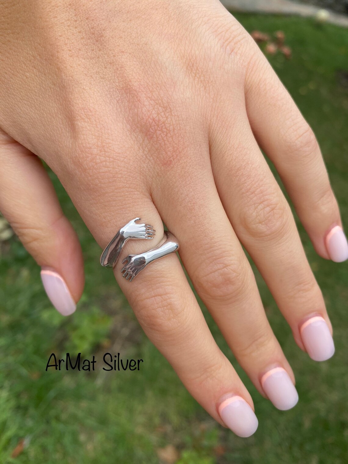 Hug Ring Silver Hugging Ring Lover Ring Love Hug Ring Etsy