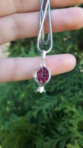 Pomegranate pendant Silver pomegranate Persephone Pendant Persephone amulet Armenian Pomegranate 925 silver red zircon pomegranate necklace product logo