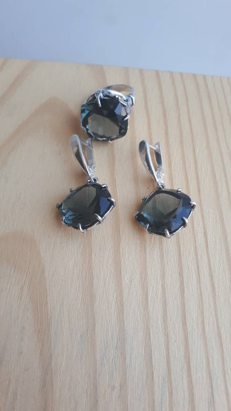 Silvergrön stenring: Art Deco smaragdsmycken bild 7