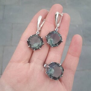 Silvergrön stenring: Art Deco smaragdsmycken bild 3