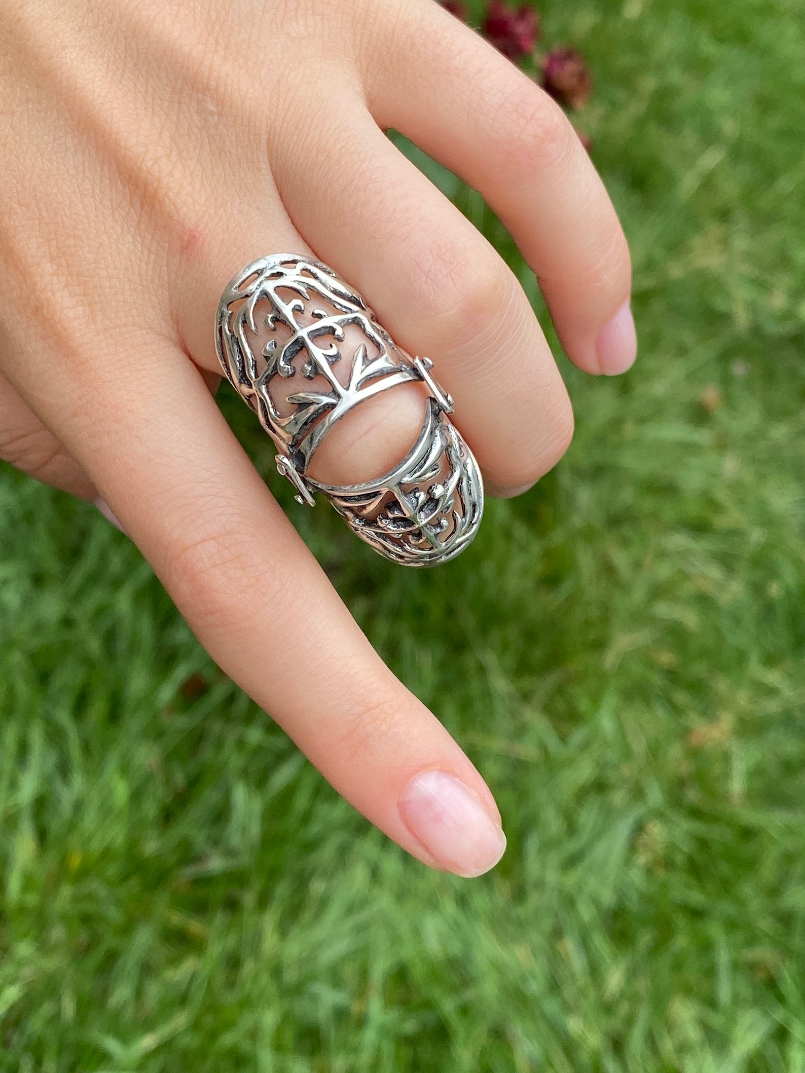 Armor Full Finger Ring Shield Ring Sterling Silver Armor Ring Etsy UK