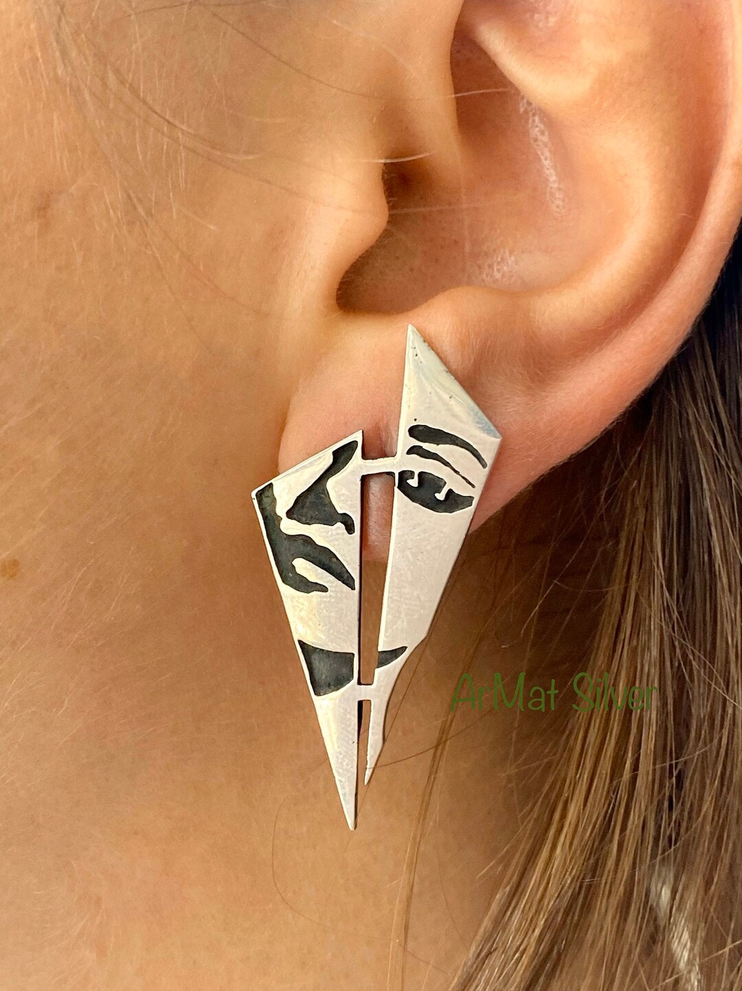 Face Earrings Face Studs Abstract Earrings Artistic Earrings Face