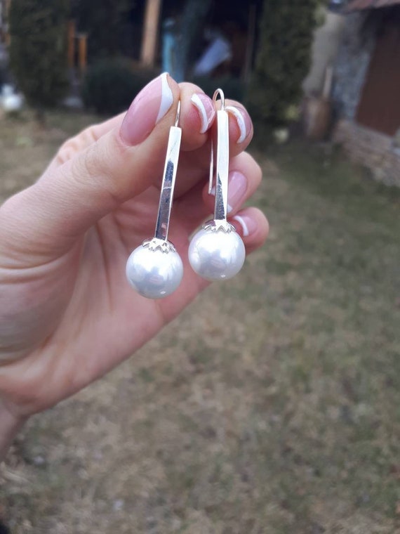 pearl and silver earrings armenian gift handcrafted 925 pearl pearl jewelry wedding jewelry armenian jewelry 925 sterling silver