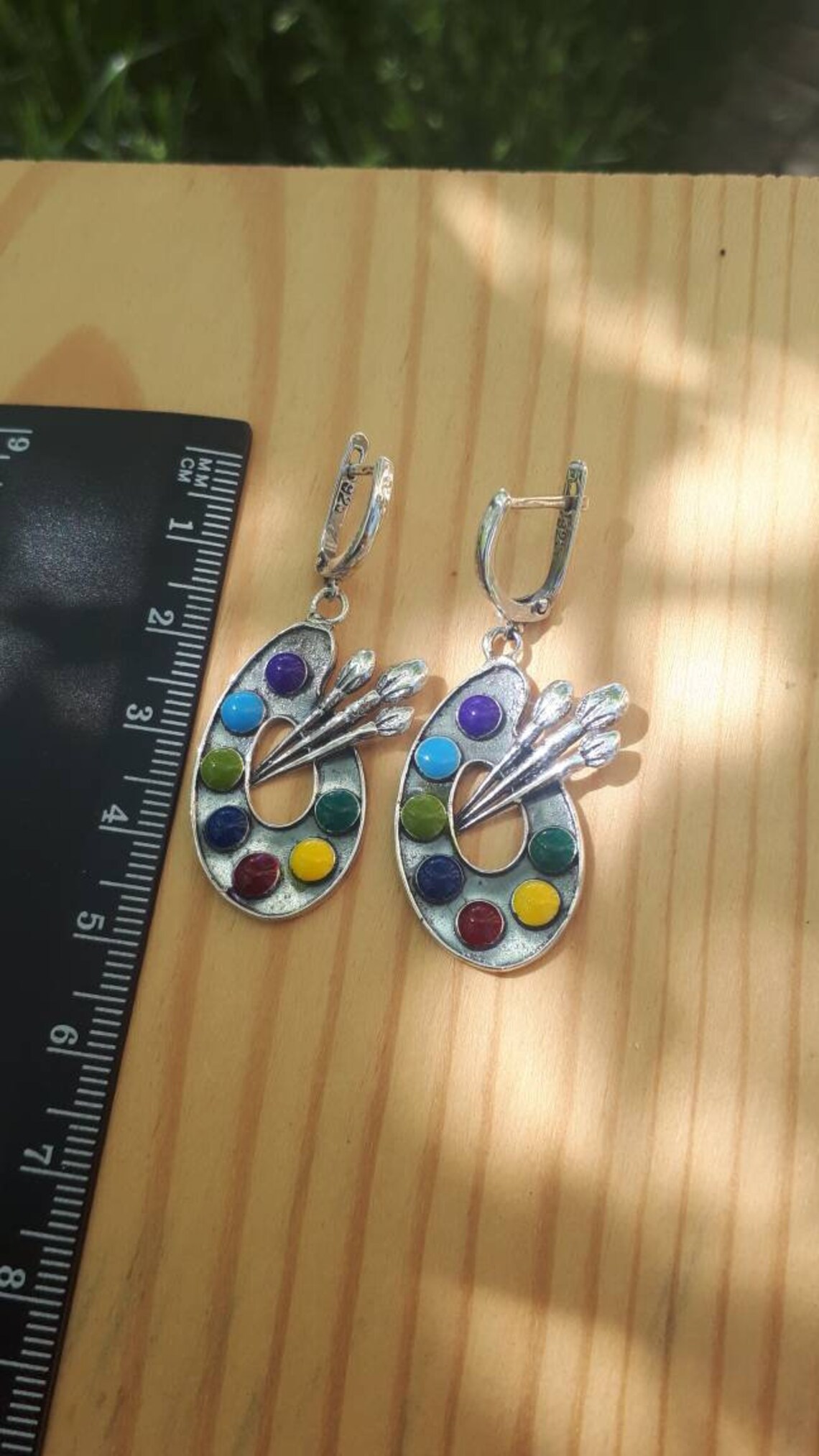 Art Palette Earrings 925 STERLING SILVER Palette Jewelry Etsy