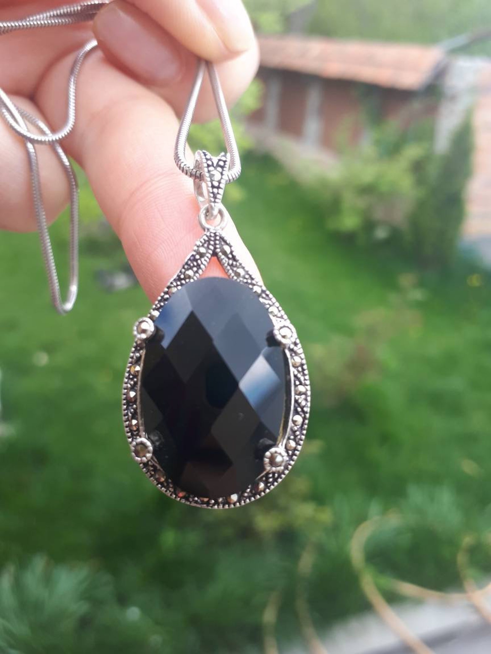 Black Drop Earrings Onyx Drop Earrings Silver Black Drop Etsy