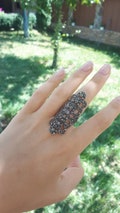 Full finger ring large silver ring marcasite huge ring extra large ring vintage statement ring armenian jewelry gift for women coctail ring product logo