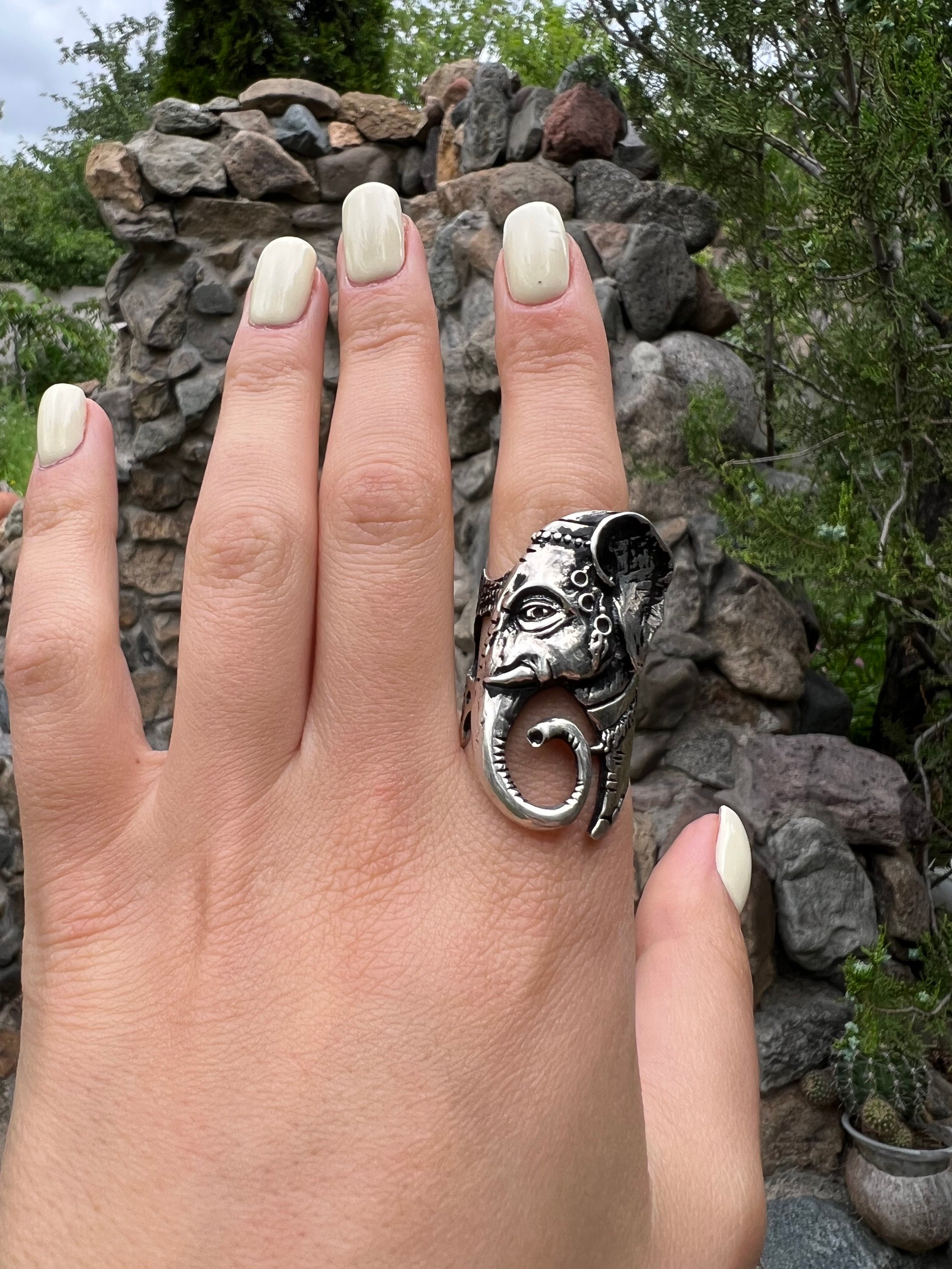 Silver Ring with Elephant Hair and a Rectangle Rock-Art - Cape Diamond  Exchange | Shop Jewelry Online - Jewelry Shop in Cape Town