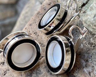 Gioielli in pietra bianca naturale Gioielli in cacholong bianco argento Gioielli in agata Kalmuck Orecchini in pietra bianca rotonda Gioielli di lusso in pietra bianca