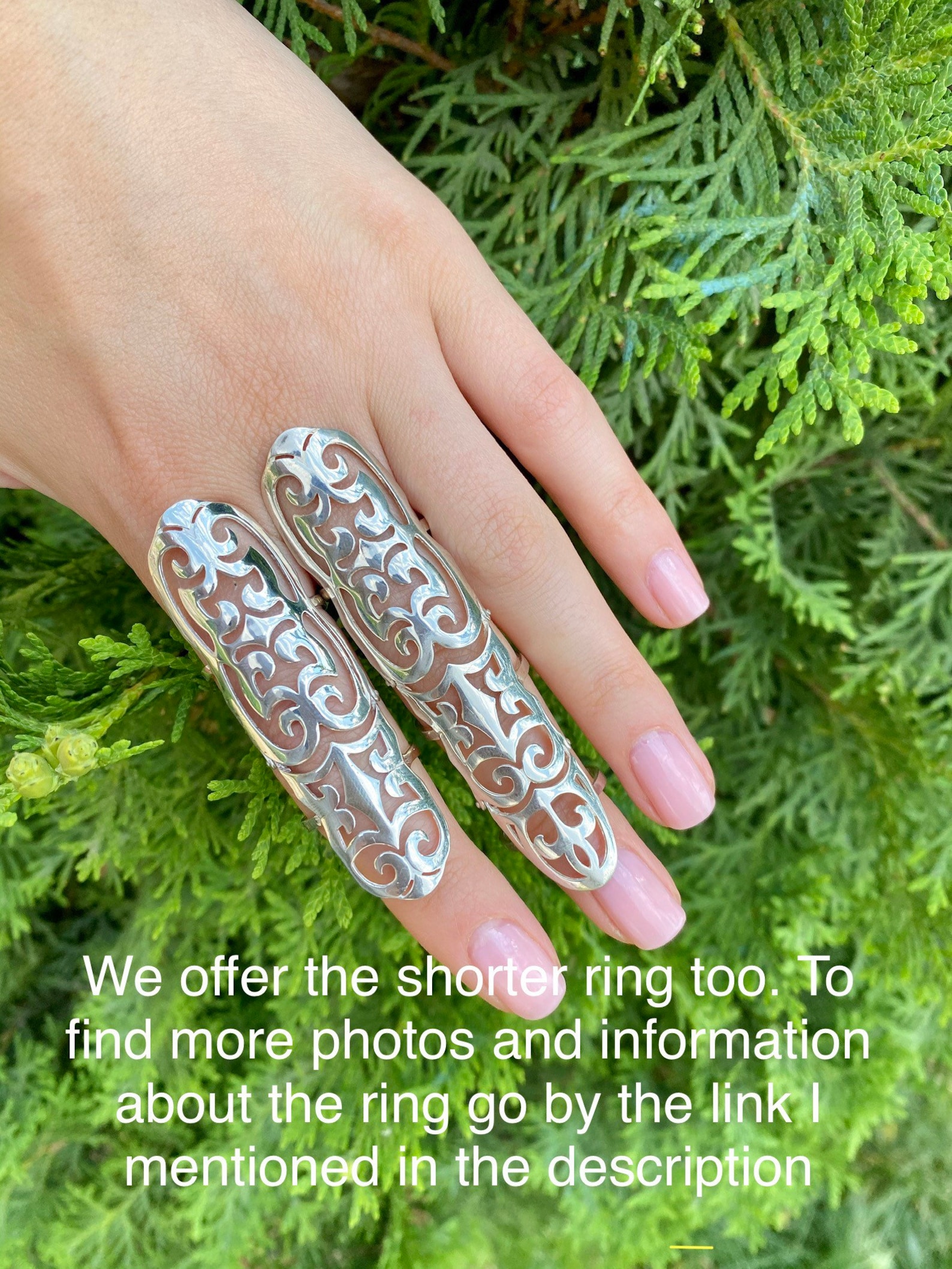 Full Finger Ring Finger Long Ring Long Finger Ring Sterling Etsy