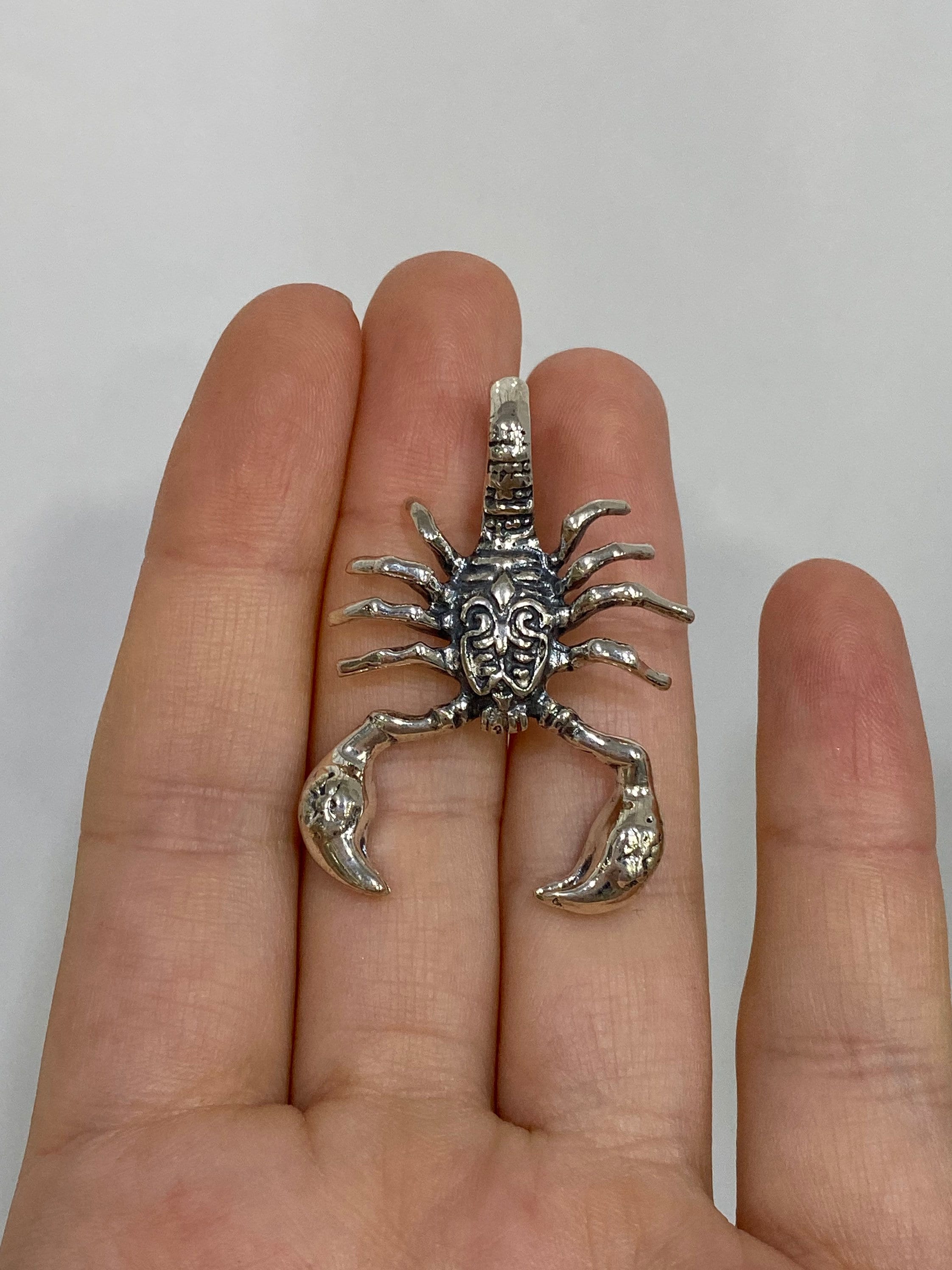 Sterling Silver Scorpion Pendant Antique Scorpion Pendant Etsy