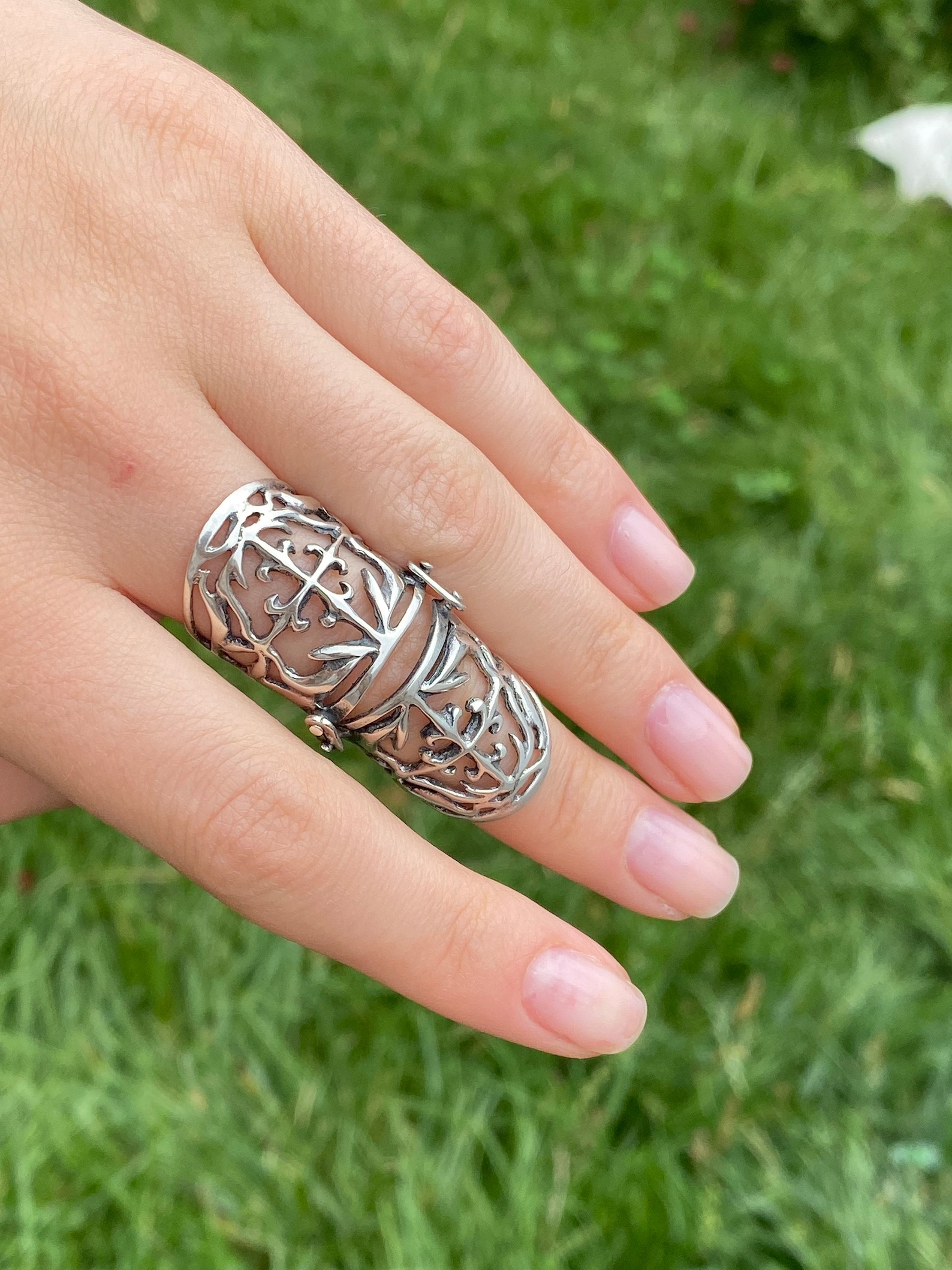 Armor Full Finger Ring Shield Ring Sterling Silver Armor Ring Etsy UK