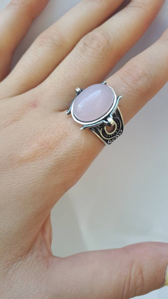 Bague avec pierre rose pale hotsell