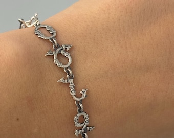 Armenisch Silber Armband Armenin Alphabet Armband Sterling Silber Armenisch Schmuck Armenisch Buchstaben Armenisch Frauen Geschenk