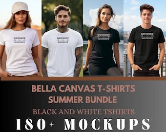 Bella Canvas 3001 Summer Bundle Mockup | Bella Canvas 3001 Mockup | T-shirt Mockup Bundle | Men Women Models | Beach | lake