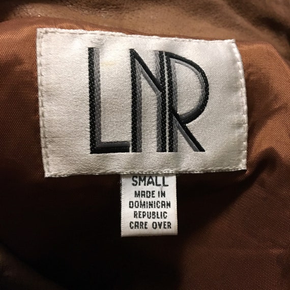 Vintage LNR Brown Wrap Leather Cinch Waist Jacket… - image 3