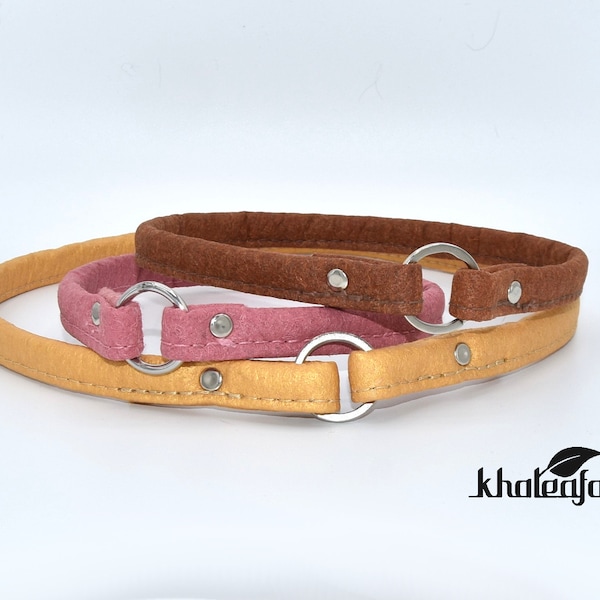 Pinatex dog tag collar / sustainable cat tag collar / pineapple leather