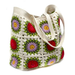 Crochet bag pattern, Granny Square pattern, Granny Square tote bag tutorial