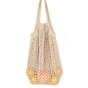 FRENCH Market Bag, Farmers market bag, Mesh market tote, Shoulder bag, natural net bag, shopping bag, knit bag image 1