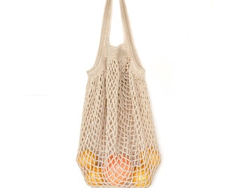 FRENCH Market Bag, Farmers market bag, Mesh market tote, Shoulder bag, natural net bag, shopping bag, knit bag