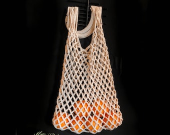 Market Bag, Farmers market bag, Mesh market tote, Shoulder bag, fishnet bag, natural net bag, shopping bag, knit bag