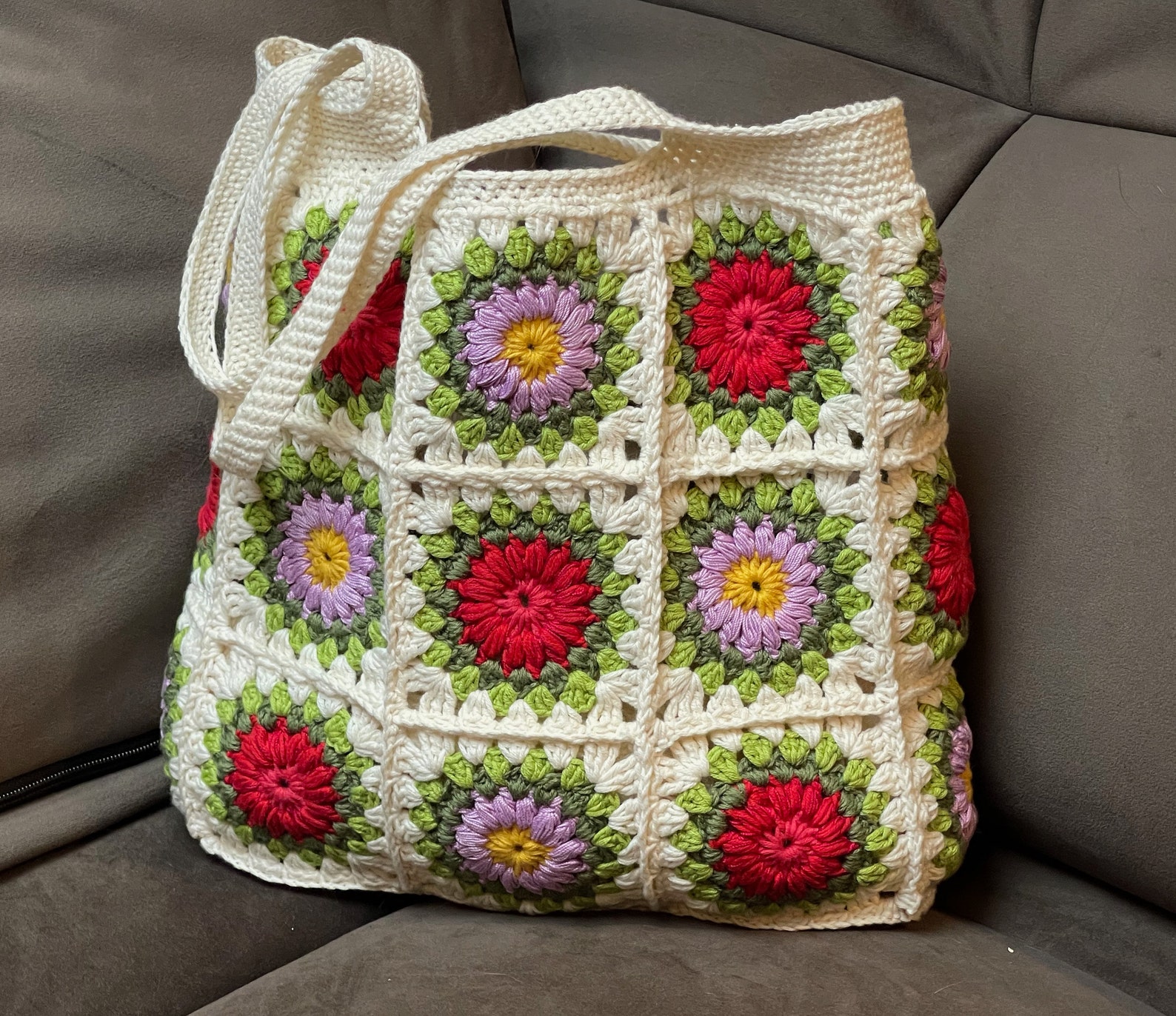 Crochet Bag Pattern, Granny Square Pattern, Granny Square Tote Bag Tutorial Etsy