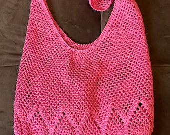 Crochet Hobo Bag: Handmade Cotton Beach Tote