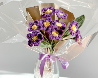 Crochet Violet Bouquet: Handmade Floral Home Decor