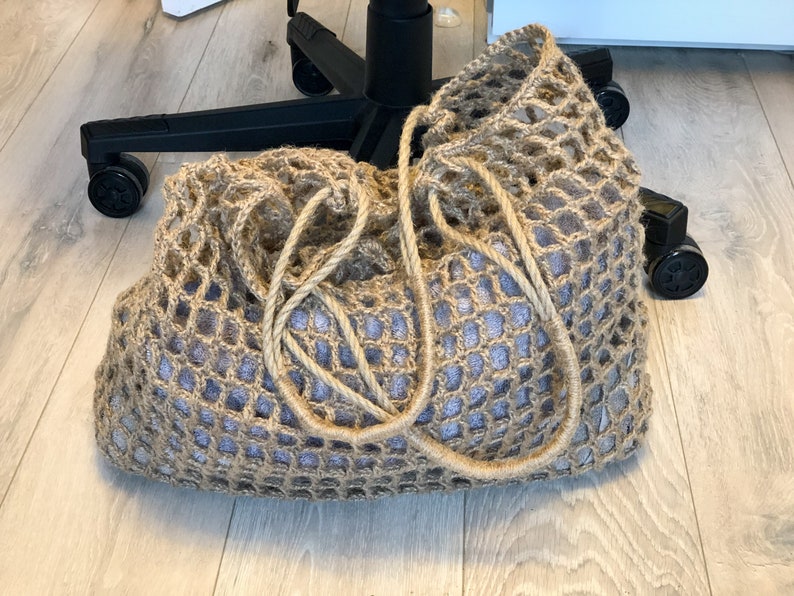 Crochet Jute Bag Farmers Market Bag Jute Shopping Bag Beach Etsy