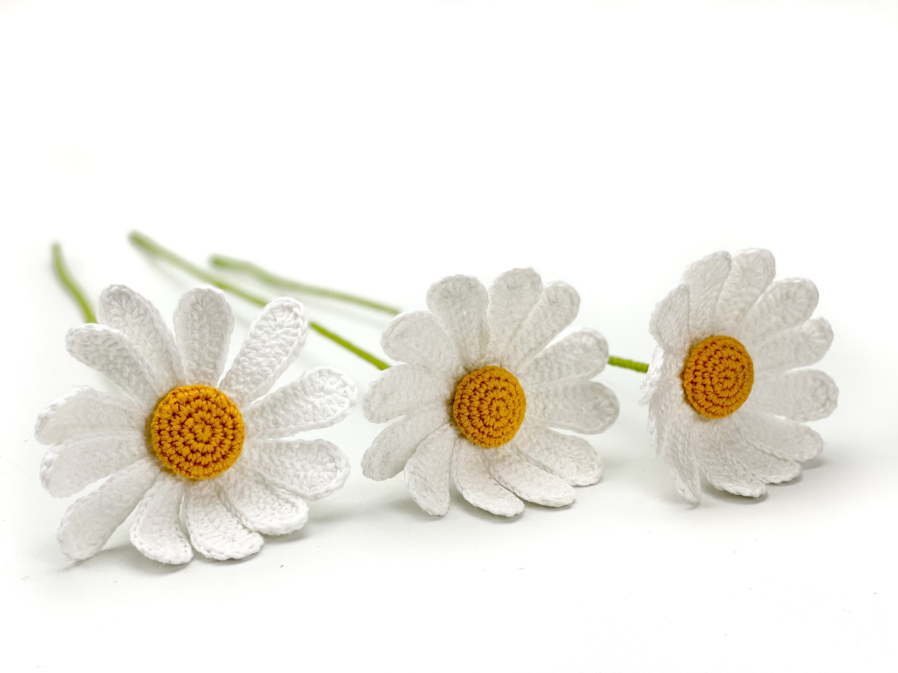 Crochet Daisy Handmade Knitted Flowers Knitted Daisy Daisy - Etsy