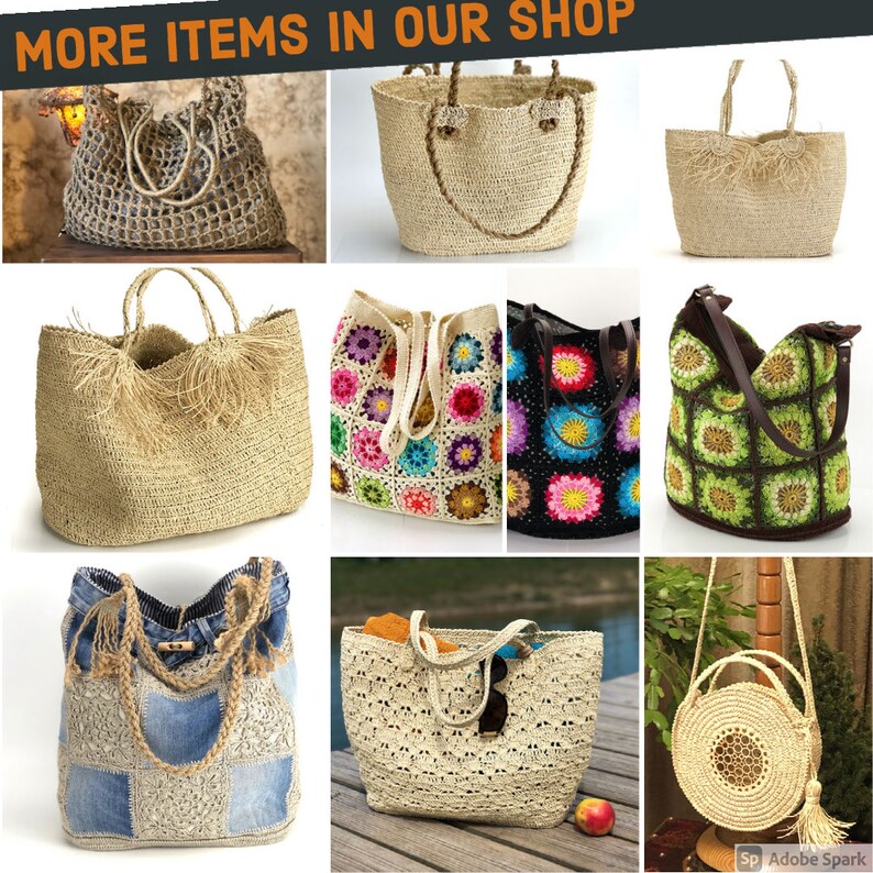 Crochet bag, Crochet Straw bag, Straw Raffia bag, crossbody bag, shoulder bag, moroccan bag wicker bag boho bag image 10