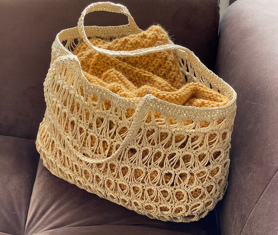 Borsa di paglia all'uncinetto borsa di rafia di paglia | Etsy Italia