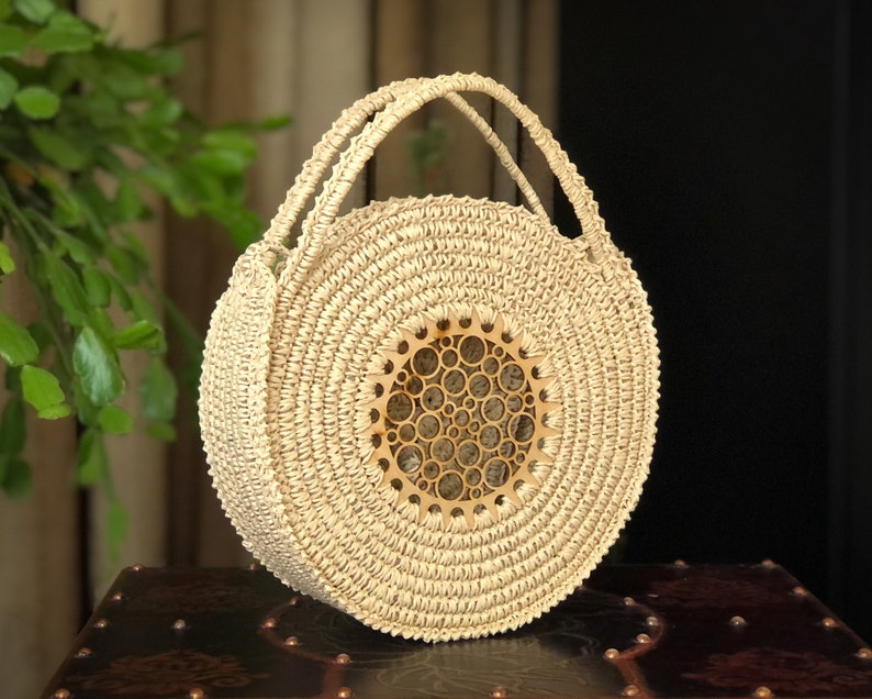 NATURAL Straw Beach Bag Crossbody Bag Boho Straw Bags Etsy