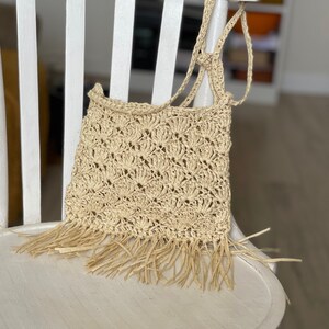 Crochet bag, Crochet Straw bag, Straw Raffia bag, crossbody bag, shoulder bag, moroccan bag wicker bag boho bag image 7