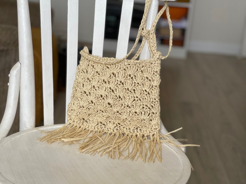 Crochet bag, Crochet Straw bag, Straw Raffia bag, crossbody bag, shoulder bag, moroccan bag wicker bag boho bag image 7