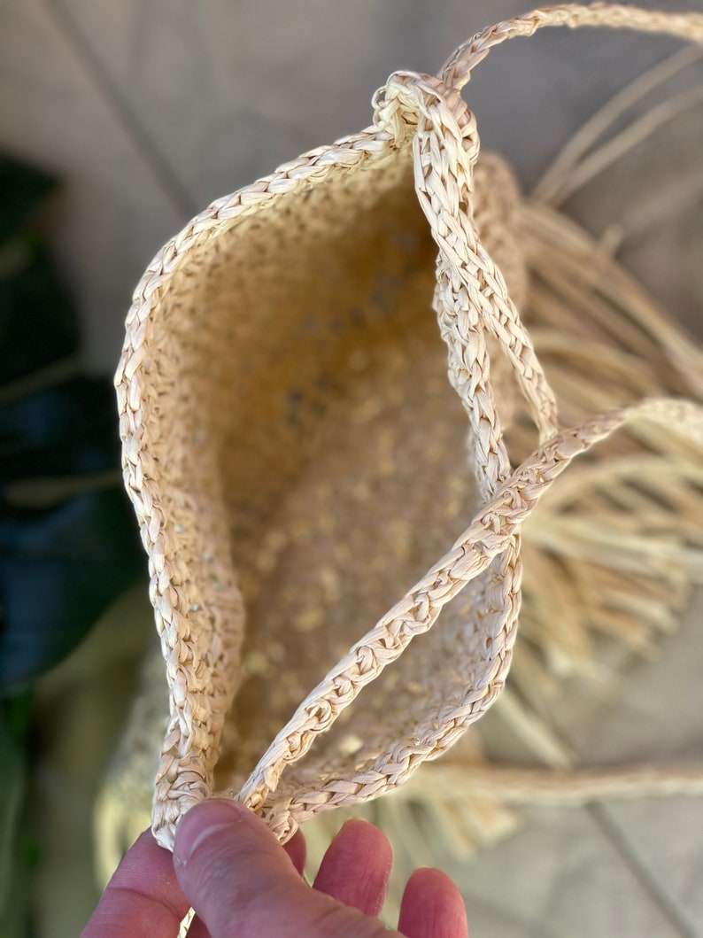 Crochet bag, Crochet Straw bag, Straw Raffia bag, crossbody bag, shoulder bag, moroccan bag wicker bag boho bag image 9