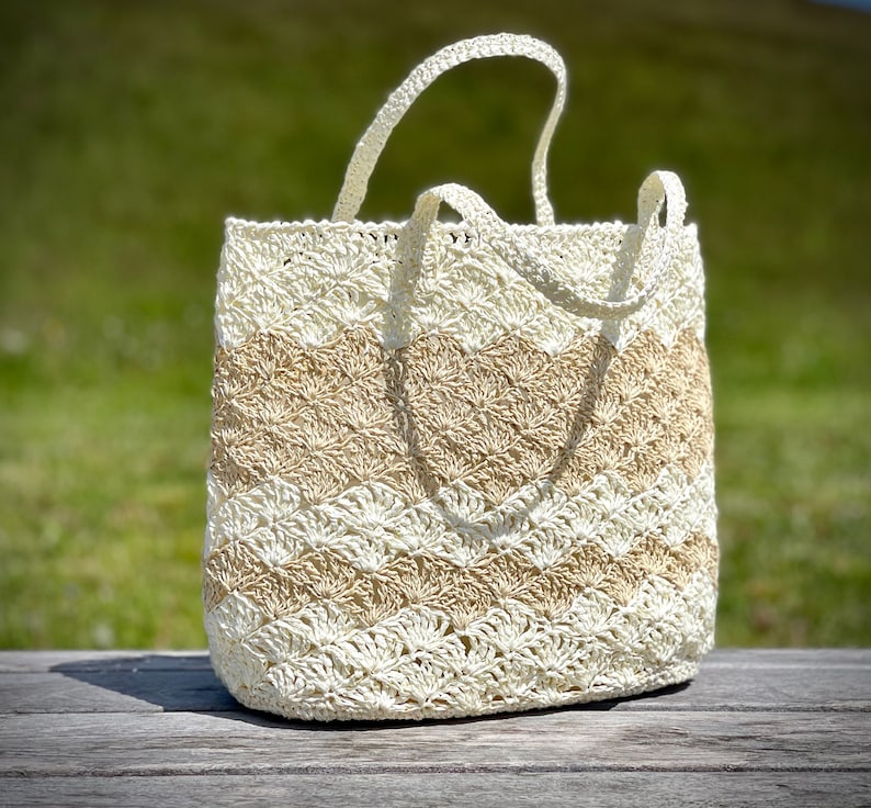 Crochet Straw Bag Straw Raffia Bag Beach Bag Big Tote Etsy