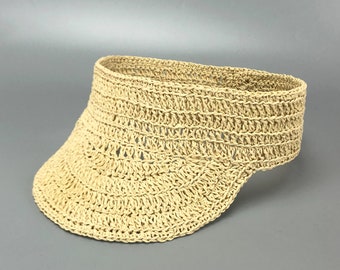 Straw raffia handmade beach visor