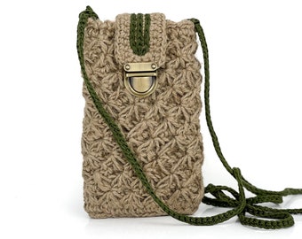 Crochet Phone bag, Smart Phone Pouch